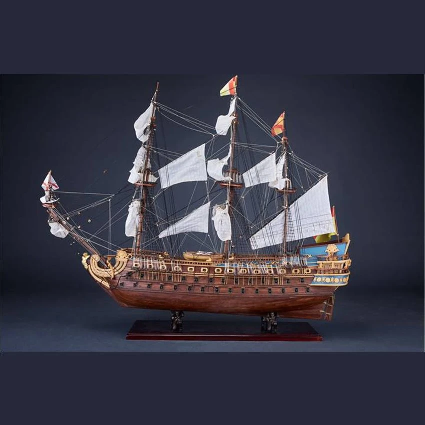 San Felipe Starověký dřevěný model modelu lodi